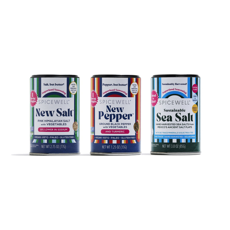Mini Shaker Trio: New Salt, New Pepper and Sea Salt
